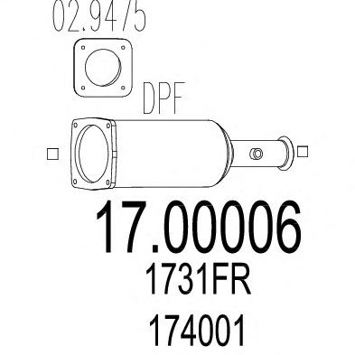 Сажевый фильтр фыхлопной системы (MTS) 17.00006 - фото 
