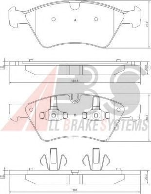 Колодки тормозные MERCEDES M KLASSE передние (ABS) A.B.S. All Brake Systems 37507 - фото 