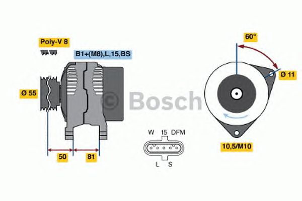 Генератор (Bosch) BOSCH 0 124 555 005 - фото 