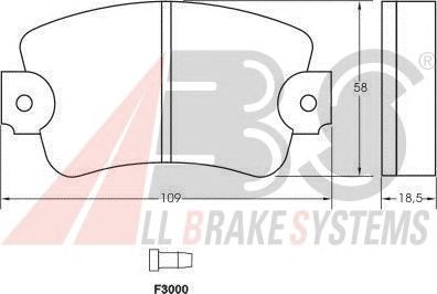 Колодка гальм. RENAULT 20/Trafic передн. (вир-во ABS) A.B.S. All Brake Systems 36131 - фото 