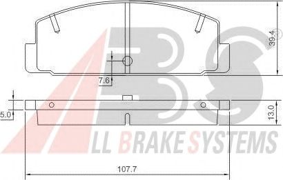 Колодка гальм. MAZDA 323 (BJ1) / RX7 задн. (вир-во ABS) A.B.S. All Brake Systems 36571 - фото 