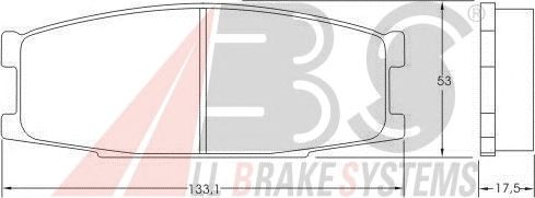 Колодка гальм. MITSUBISHI Canter 86-96 передн. (вир-во ABS) A.B.S. All Brake Systems 37024 - фото 