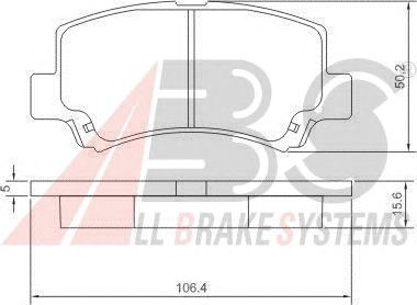 Колодка гальм. SUZUKI Wagon R передн. (вир-во ABS) A.B.S. All Brake Systems 37086 - фото 