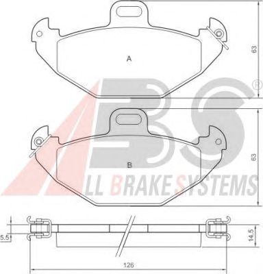 Колодки тормозные RENAULT (РЕНО) LAGUNA задние (ABS) A.B.S. All Brake Systems 37051 - фото 