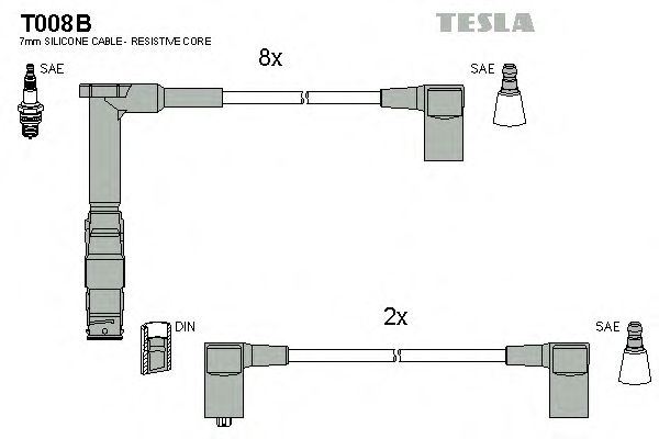 Комплект кабелів запалювання (вир-во TESLA) - фото 
