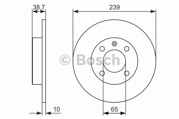 Диск тормозной передний (невентилируемый) (в упаковке два диска, цена указана за один) (Bosch) - фото 