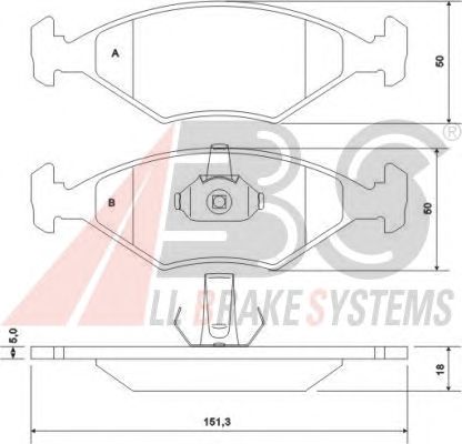Колодки тормозные FIAT (ФИАТ) PALIO/PUNTO передние (ABS) A.B.S. All Brake Systems 37170 - фото 