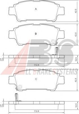 Колодка гальм. TOYOTA Avensis задн. (вир-во ABS) A.B.S. All Brake Systems 37228 - фото 