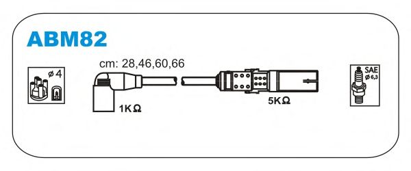 Дроти запалювання (Silikon) Skoda OCTAVIA 1.6 (1Z3,1Z5) (вир-во Janmor) ABM82 - фото 