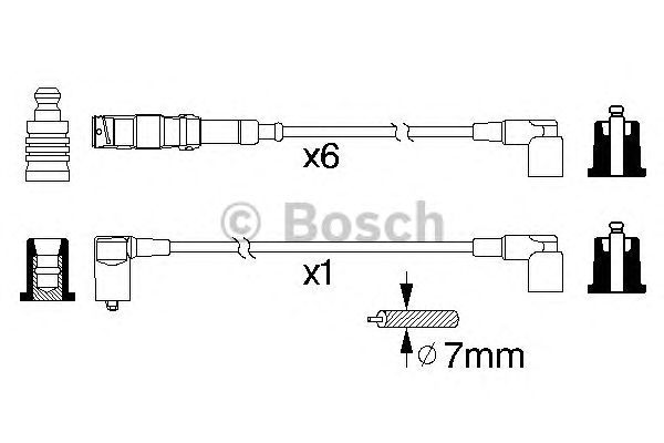 Комплект вв проводів MERCEDES 124/190/G/E/SL 2,6/30 85-97(компл.) (вир-во Bosch) - фото 