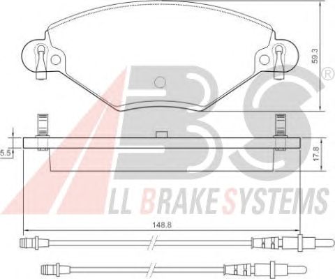 Колодка гальм. CITROEN C5 передн. (вир-во ABS) A.B.S. All Brake Systems 37277 - фото 
