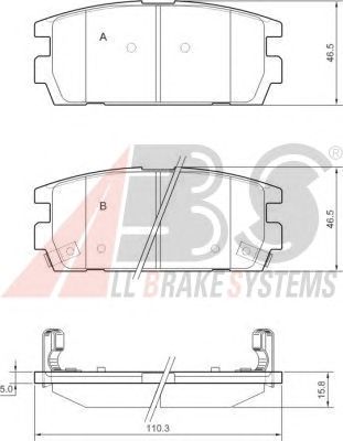 Комплект гальмових колодок, дискове гальмо (вир-во ABS) A.B.S. All Brake Systems 37324 - фото 