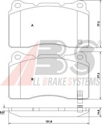 Колодка гальм. SUBARU Impreza передн. (вир-во ABS) A.B.S. All Brake Systems 37447 - фото 