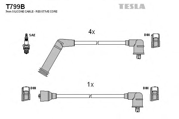 Кабель зажигания, к-кт TESLA (Tesla) - фото 