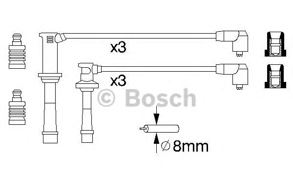 Комплект вв проводів (вир-во Bosch) BOSCH 0 986 356 966 - фото 