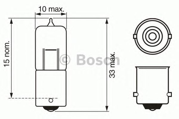 Лампа накаливания  12V 10W BA9s PURE LIGHT (Bosch) - фото 