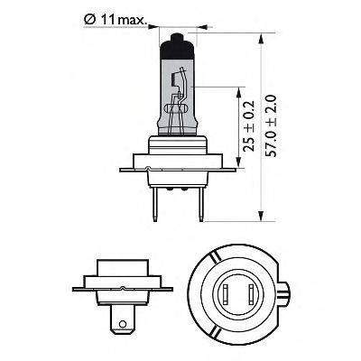 Лампа накаливания H7 X-treme VISION 12V 55W PX26d (+130) 1шт. Blister (Philips) - фото 