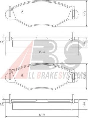 Колодки тормозные PEUGEOT (ПЕЖО) 206 передние (ABS) A.B.S. All Brake Systems 37105 - фото 