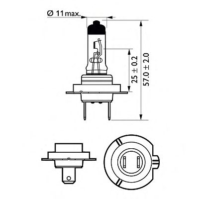 Лампа накаливания H7Premium12V 55W PX26d (Philips) PHILIPS 12972PRB1 - фото 