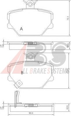 Колодки тормозные передние SMART ROADSTER 04-  (ABS) A.B.S. 37220 - фото 