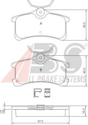 Колодка гальм. TOYOTA Corolla / Avensis задн. (вир-во ABS) A.B.S. All Brake Systems 37270 - фото 