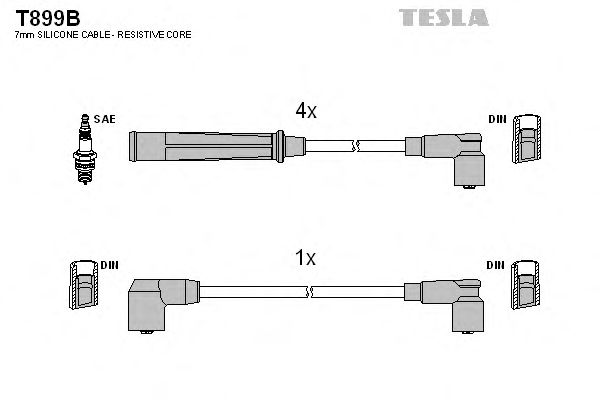 Комплект жгутів запалювання Tesla T899B - фото 