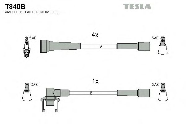Кабель зажигания, комплект TESLA RENAULT (РЕНО) 86-01 1,7 (Tesla) - фото 