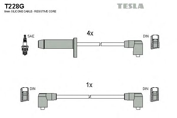 Комплект жгутів запалювання Tesla T228G - фото 