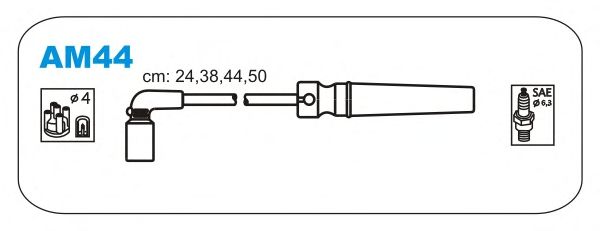 Комплект проводов зажигания (силикон) CHEVROLET AVEO (T250, T255) 1,4; 1.5 (JANMOR) - фото 