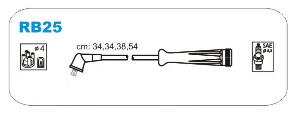 Дрiт запалювання (Silikon) RENAULT CLIO 1.4,1.6;KANGOO1.4;LAGUNA,MEGANE,Scenic 1.6 (вир-во Janmor) RB25 - фото 
