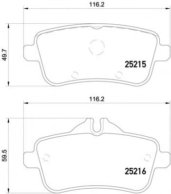 Колодки тормозные задние (дисковые) комплект (TEXTAR) 2521501 - фото 