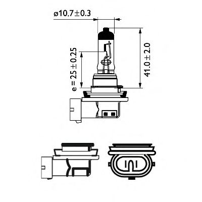 Лампа накаливания H8 12V 35W PGJ19-1 1шт blister (Philips) PHILIPS 12360B1 - фото 