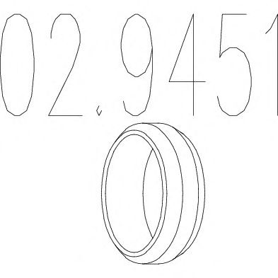 Монтажное кольцо выхлопной системы ( D(внутр.) - 55,6 мм_ D(наружн.) - 69,5 мм_ Высота - 12,8 мм) (п MTS 02.9451 - фото 