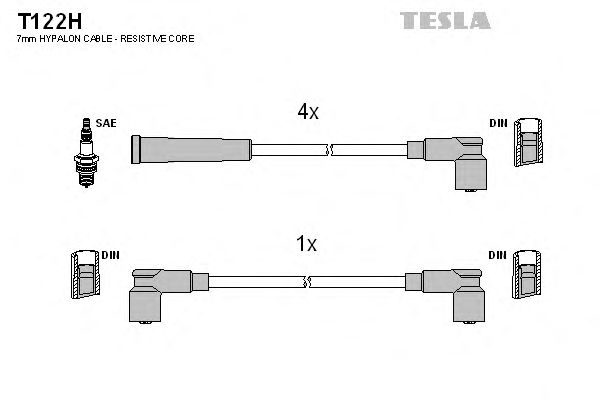 Кабель зажигания, комплект TESLA Аналог T368S SKODA (ШКОДА) Favorit 1,3 -92 (Tesla) - фото 