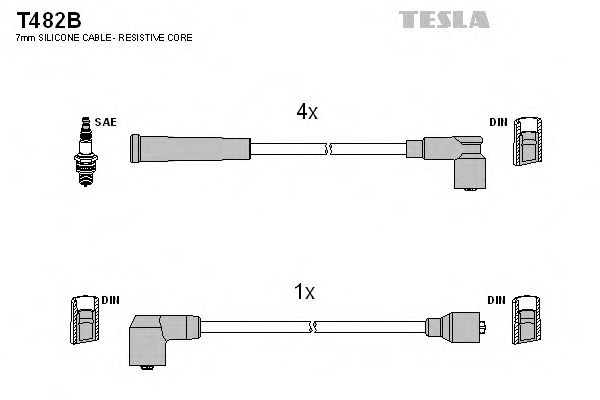 Кабель зажигания, комплект TESLA MAZDA (МАЗДА) 323 87- 1,3 (Tesla) - фото 
