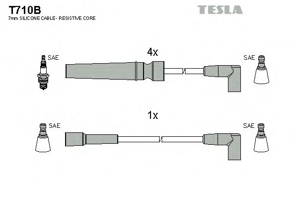 Комплект жгутів запалювання Tesla T710B - фото 