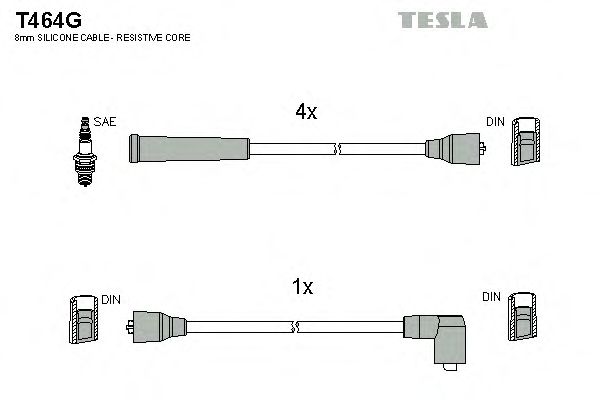 Кабель зажигания, комплект TESLA FORD (ФОРД) Granada 79-85 2,0 (Tesla) - фото 