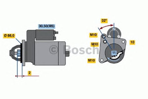 Стартер 12v 1.4kw (Bosch) BOSCH 0 001 108 186 - фото 