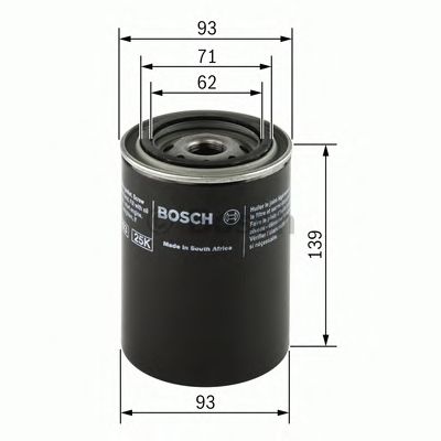 Фільтр масляний двигуна (вир-во Bosch) BOSCH 0451203194 - фото 