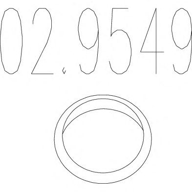 Монтажное кольцо выхлопной системы ( D(внутр.) - 56,4 мм_ D(наружн.) - 72,2 мм_ Высота - 16 мм) (пр- MTS 02.9549 - фото 