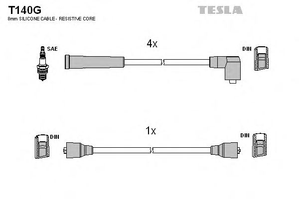 Комплект проводов зажигания Tesla T140G - фото 