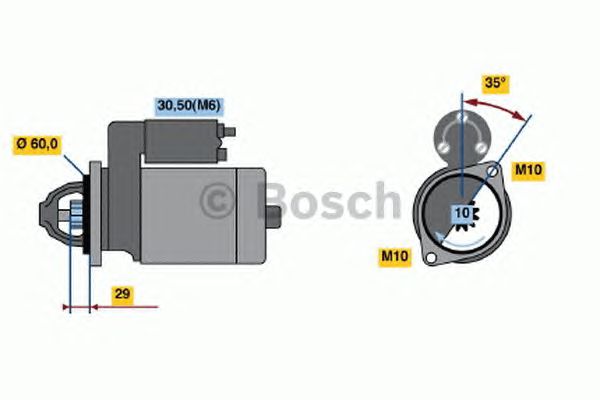 Стартер 12 v 1.4kw (вир-во Bosch) BOSCH 0 001 108 222 - фото 