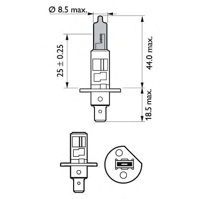 Лампа накаливания H1 X-treme VISION 12V 55W P14,5s (+130) (Philips) PHILIPS 12258XV+S2 - фото 