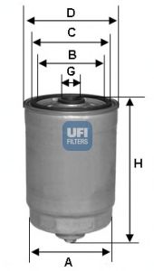 Фильтр топливный (UFI) 24.350.00 - фото 