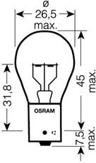 Лампа  21W 24V BA15S UNV1 (OSRAM) 7511TSP - фото 