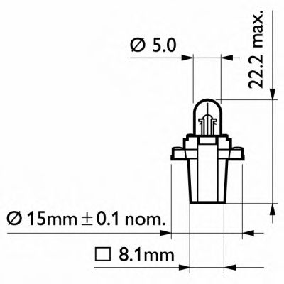 Лампа розжарювання BAX8,3/1,35 Black 12V 1.2W (вир-во Philips) - фото 