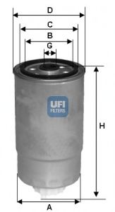 Фильтр топливный (UFI) 24.351.00 - фото 
