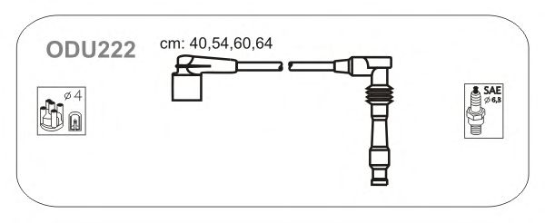 Дроти запалювання (EPDM) OPEL ASTRA F; CORSA B; TIGRA; VECTRA  A,B (вир-во Janmor) ODU222 - фото 