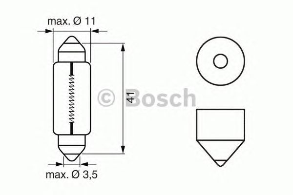 Лампа 24V софитная C10W24V 10W SV8.5-6 (Bosch) - фото 