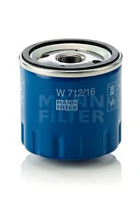 Фільтр масляний двигуна (вир-во MANN) MANN-FILTER W712/16 - фото 